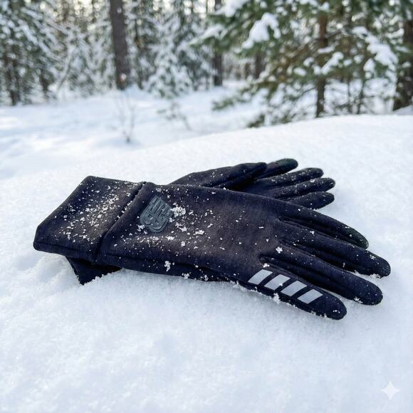 New Balance Lightweight Running Gloves Black Touchscreen Reflective Men’s/Unisex - Picture 3 of 5